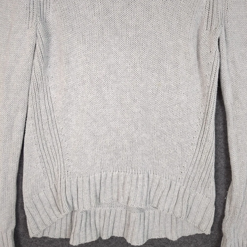 J Crew Always Heather‎ Gray Mock Neck Knit Pullover Sweater Womens Medium M